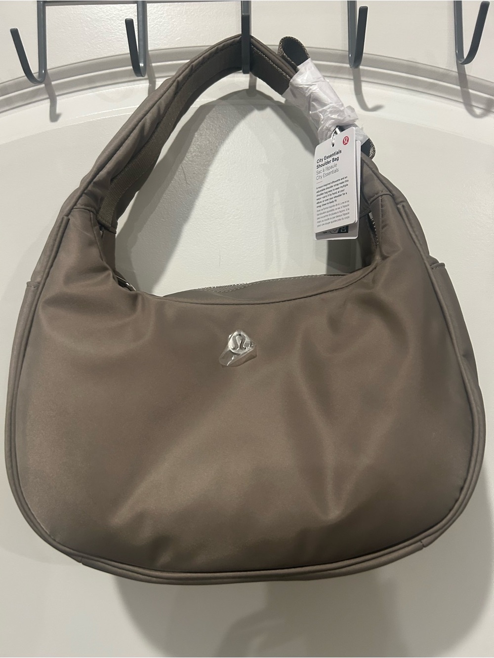 lululemon City Essential Taupe Shoulder Hobo Bag